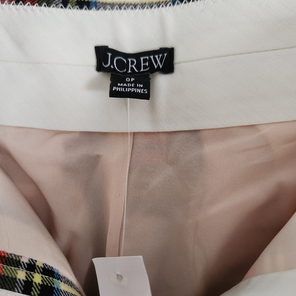New women's J Crew Willa cropped pant in Snowy Stewart Tartan plaid wool 0P - Picture 3 of 8